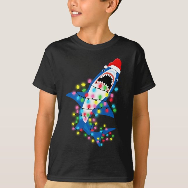 Cute Santa Shark Ljus Boy T Shirt (Framsida)