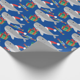 Cute Santa Shark Wrapping Papper Presentpapper