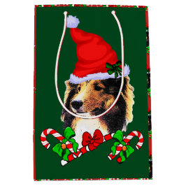 Cute Santa Shetland Sheepdog jul