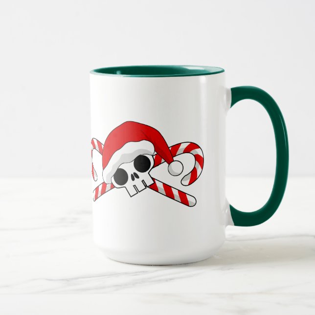 Cute Santa Skull med Polkagrisar Mugg (Höger)
