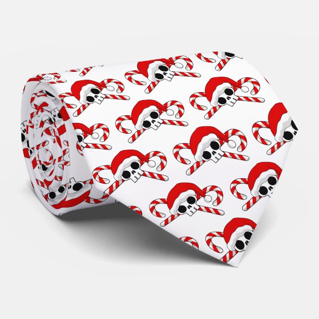 Cute Santa Skull med Polkagrisar Slips (Rullad)