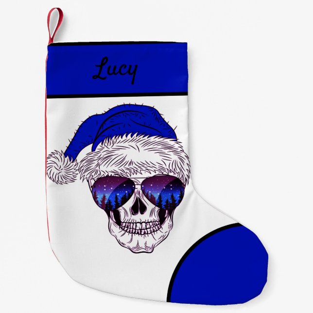 Cute Santa Skull med svamplass Liten Julstrumpa (Framsidan)