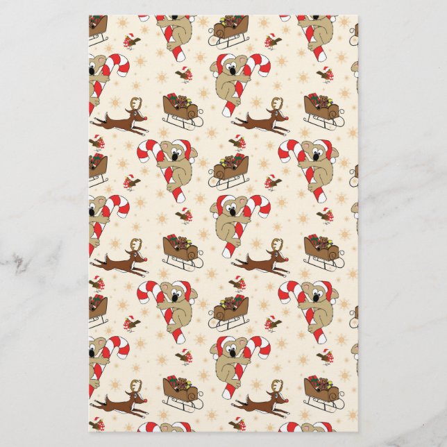 Cute Santa Sloth Glad helg Brevpapper (Framsida)