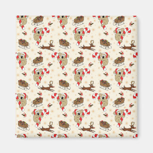 Cute Santa Sloth Glad helg Magnet