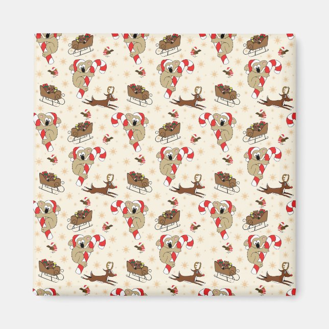 Cute Santa Sloth Glad helg Magnet (Framsidan)