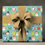 Cute Santa Snögubbe Ho Ho Ho Ho Typography-jul Presentpapper<br><div class="desc">Kute Santa Snögubbe Ho Ho Ho Typografi Juldagen Helgdag Gift Wrap Wrapping Papper har ett sött och vismiskt mönster med texten "Ho Ho Ho" i färgstark modern manustypografi accentuerad med en Santa,  snögubbe,  renar,  polar och snöflingor. Perfekt för helgdag presentförpackning. Skapat av Evco Studio www.zazzle.com/store/evcostudio</div>