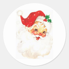 Cute Santa Sticker Runt Klistermärke