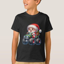 Cute Santa Tractor Julafton T Shirt
