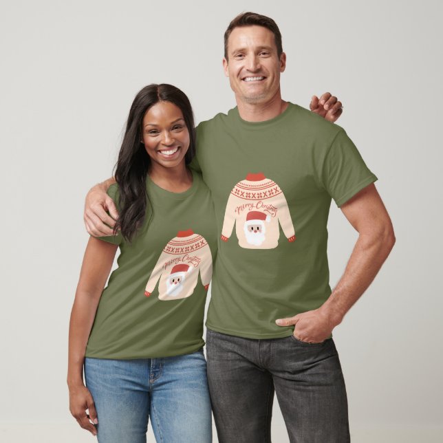 Cute Santa Ugly Christmas Sweater Unisex T-shirt (Unisex)