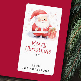 Cute Santa-vattenfärgillustration till från gåva Fraktsedel