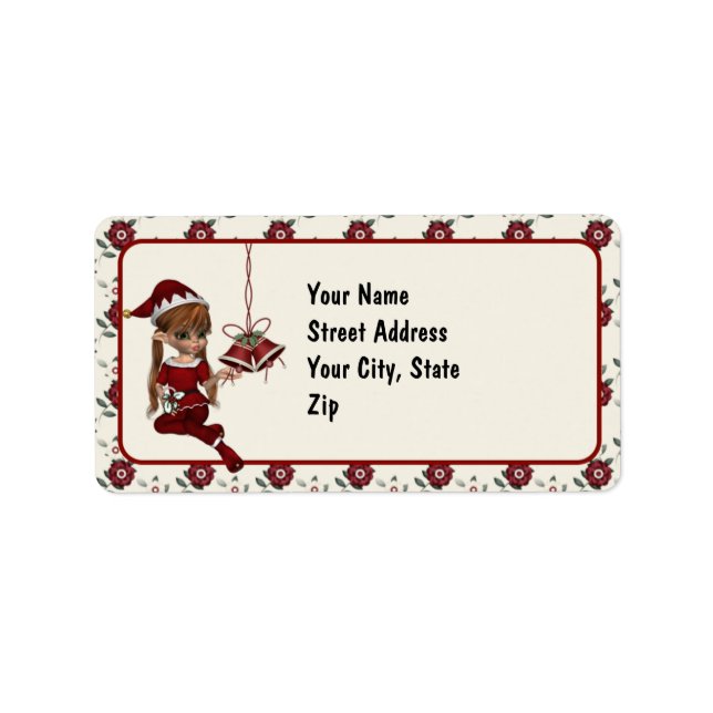 Cute Santa's Elf-Adressetiketter Adressetikett (Framsidan)