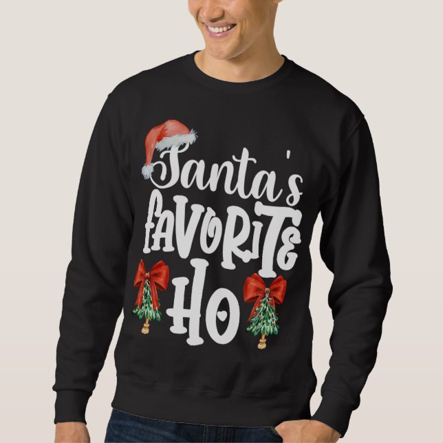 Cute Santa's Favorite Ho jul Pajama Lång Ärmad Tröja (Framsida)