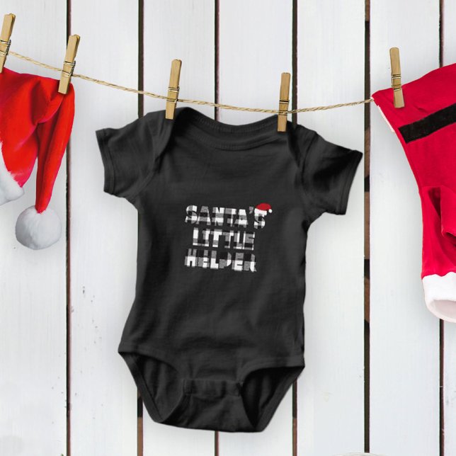 Cute Santa's Little Helper One-piece T Shirt (cute santa's little helper baby one-piece body suit.)