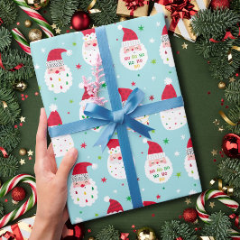 Cute Santas med blått skägg Presentpapper