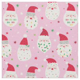 Cute Santas med fjällskägg rosa Tyg