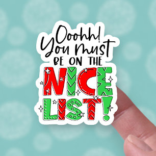 Cute Santa's Nice-lista - roligt julföretag Klistermärken