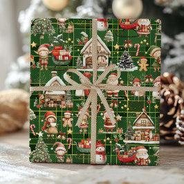 Cute Santa's Workshop Elves jul Decoupage Presentpapper