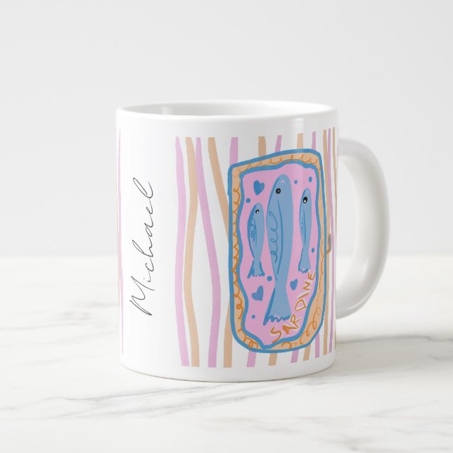 Cute Sardine Art Jumbo Mugg (Framsida höger)