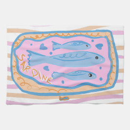 Cute Sardine Art Kökshandduk