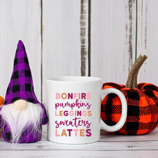 Cute Säsong Fall Bonfire Sweaters Pumpkins Latte Kaffemugg