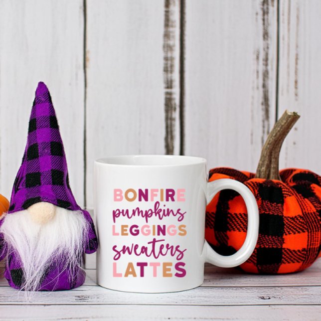 Cute Säsong Fall Bonfire Sweaters Pumpkins Latte Kaffemugg (Skapare uppladdad)