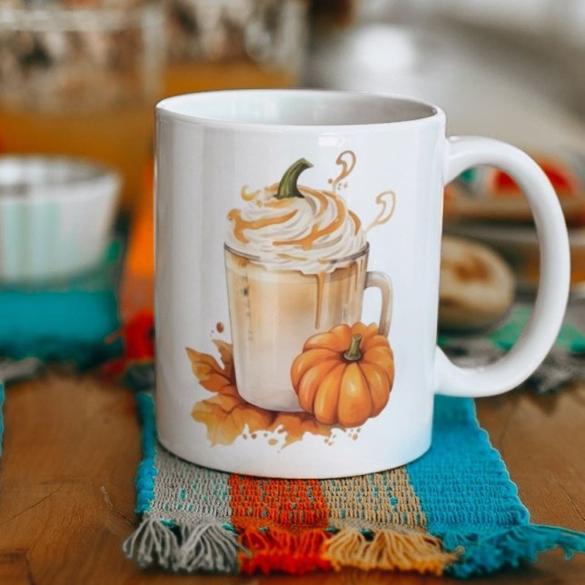 Cute Säsong Fall Pumpkin Spice Latte Höst Kaffemugg (Skapare uppladdad)