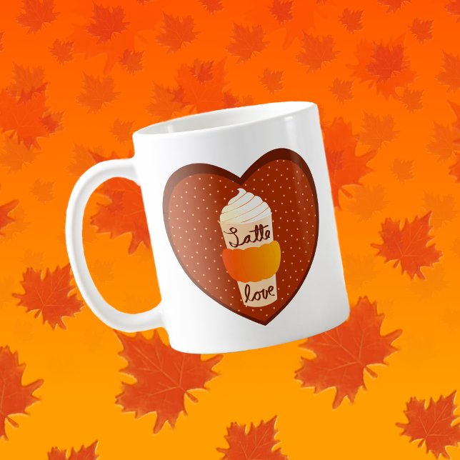 Cute Säsong Pumpkin Spice Latte Kärlek White Kaffemugg (Skapare uppladdad)