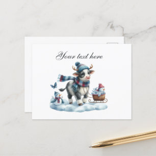 Cute Säsong vinterko älskare add namn Vykort