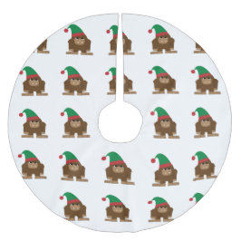 Cute Sasquatch jul Elf Julgransmatta Borstad Polyester