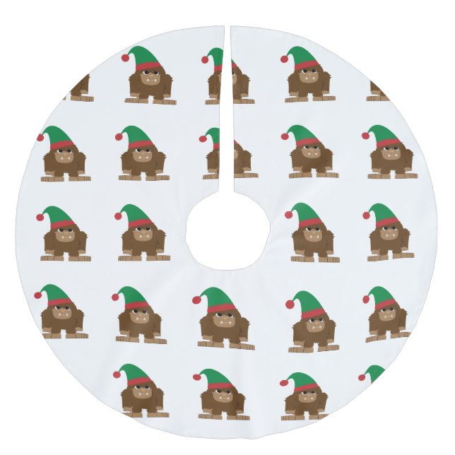 Cute Sasquatch jul Elf Julgransmatta Borstad Polyester (Framsidan)