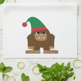 Cute Sasquatch jul Elf Kökshandduk