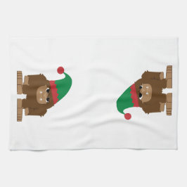 Cute Sasquatch jul Elf Kökshandduk