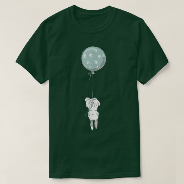 Cute Sassy Bunny Rabbit & Balloon Birthday & Gif T Shirt (Design framsida)