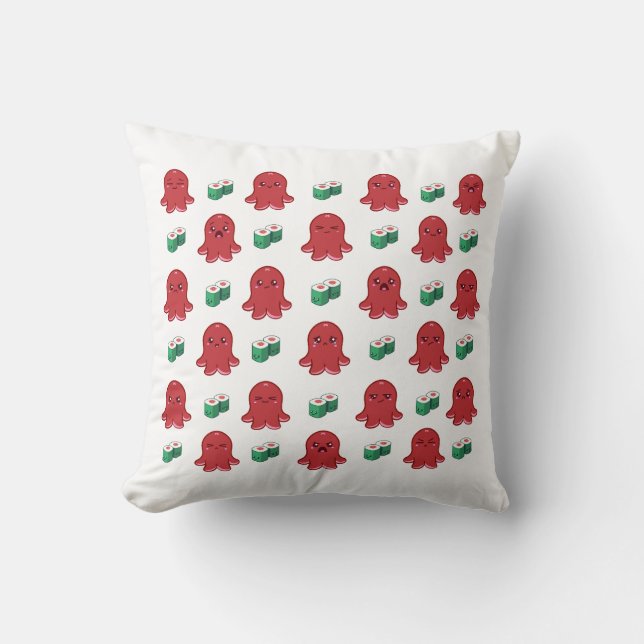 Cute Sause med Sushi Roll Pillow Kudde (Framsida)