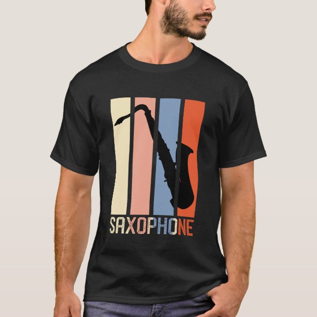 Cute saxophone Pappa T Shirt (Framsida)
