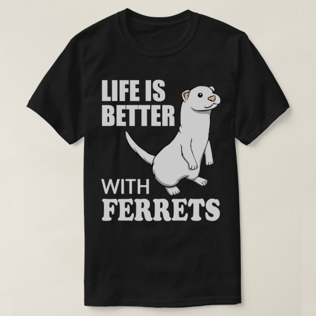 Cute Say Ferret Älskare Funny Rodent Pullover T Shirt (Design framsida)