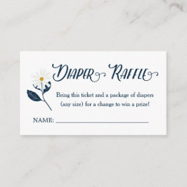 Cute Scandi Daisy Diaper Raffle Biljett Tilläggskort