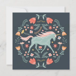 Cute Scandi Unicorn-Helgdag Julkort