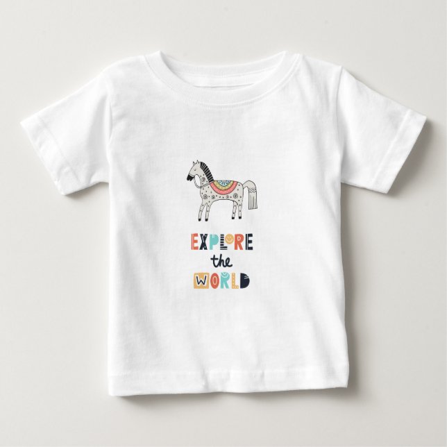 Cute Scandia Horse Explorer T Shirt (Framsida)