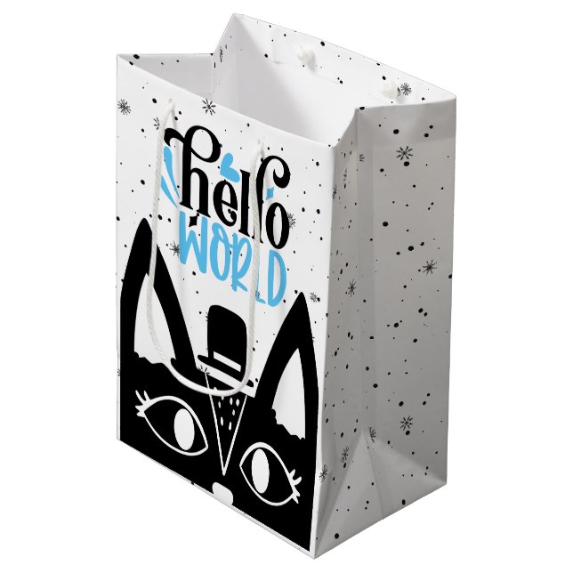 Cute Scandinavian cat with hat Hej World (Framsidan Vinklad)