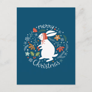 Cute Scandinavian FoljulBunny Vykort