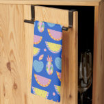 Cute Scandinavian Fruit Mönster Blue Whimsique Kökshandduk<br><div class="desc">Cute Scandinavian Fruit Mönster Blue Whimsical Kitchen Towel</div>