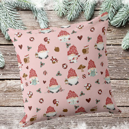 Cute Scandinavian jul Gnomes Rosa Kudde