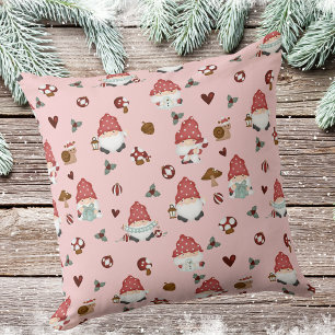 Cute Scandinavian jul Gnomes Rosa Kudde