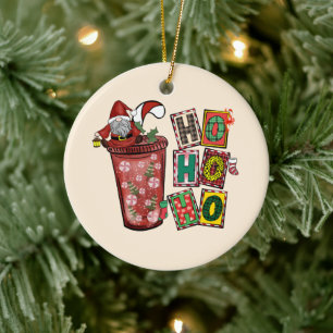 Cute Scandinavian Jultomten Gnome - jul Kopp Julgransprydnad Keramik