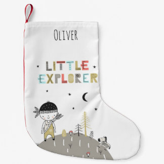Cute Scandinavian Little Explorer Personlig Liten Julstrumpa