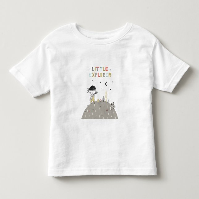 Cute Scandinavian Little Explorer T Shirt (Framsida)