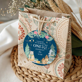Cute Scandinavian Winter 1st Birday Tack Gåvor Etiketter
