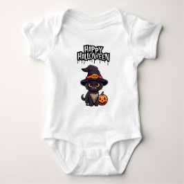 Cute Scary Black Cat med Pumpkin Jack o lantern T Shirt