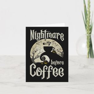 Cute Scary Night before Coffee Halloween Roligt Mu Kort